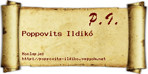 Poppovits Ildikó névjegykártya
